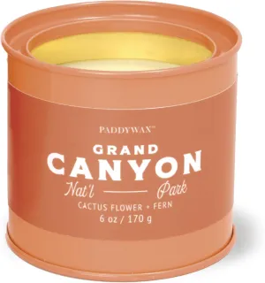Paddywax National Parks Artisan Soy Wax Scented Candle Made in The USA, 6-Ounce Tin, Grand Canyon