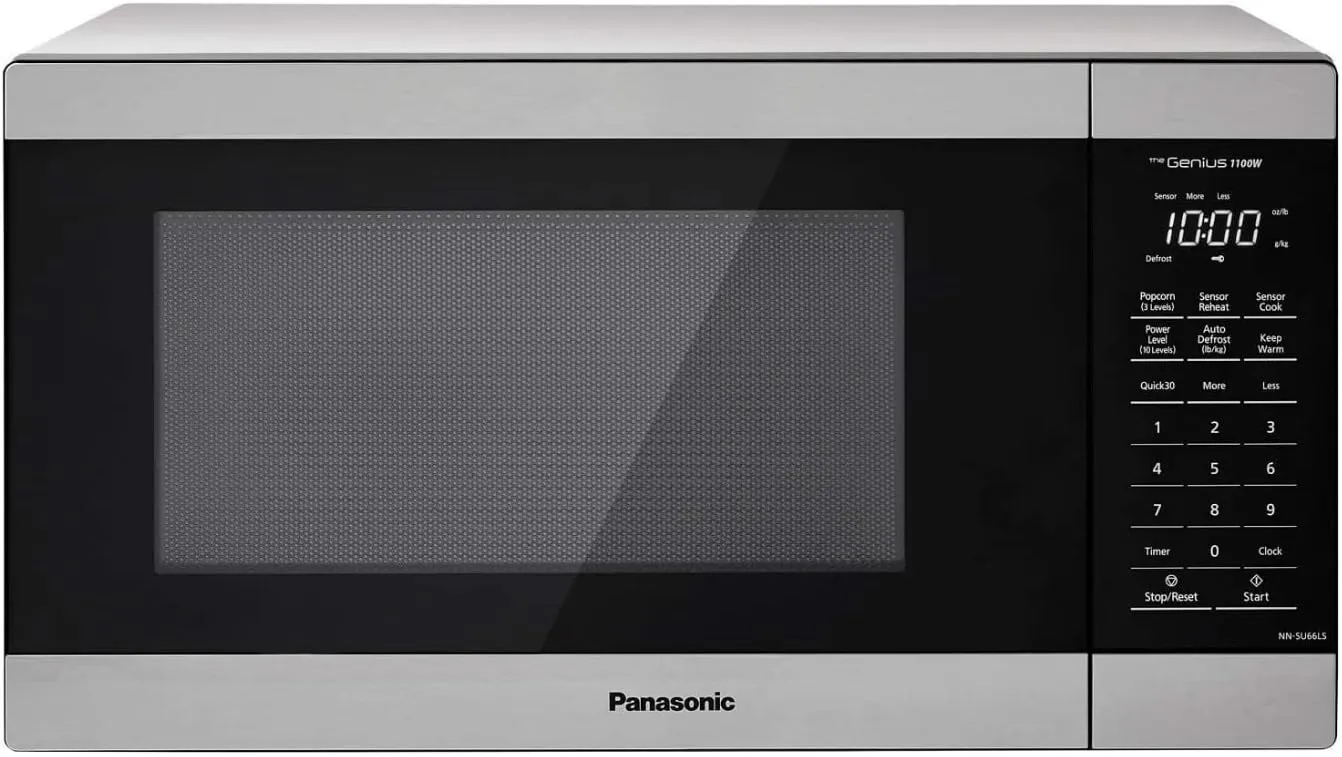 Panasonic NN-SU66LS 1100W with Genius Sensor Cook and Auto Defrost Countertop Microwave Oven, 1.3 cu ft, Stainless Steel