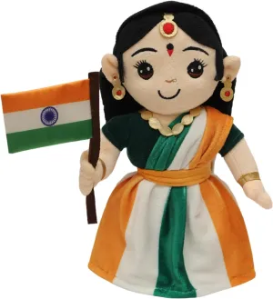 Panda's Box Musical Bharat MATA (Medium - 30 cms) | Musical Soft Plush Toy | Best Gift for Infants, Toddlers & Babies