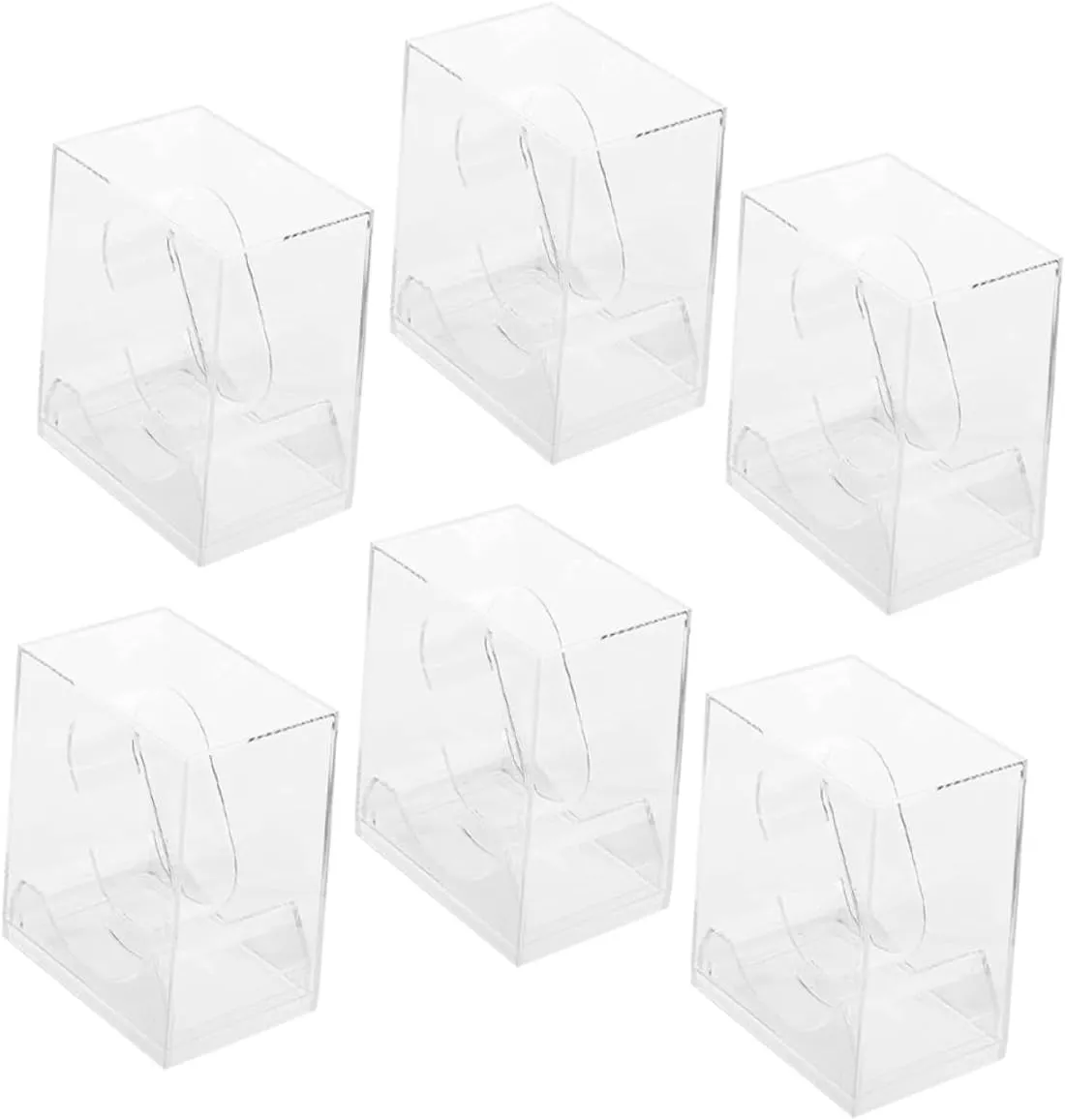 PartyKindom 6pcs Watch Storage Box Square Case Box Scratch-proof Watch Holder Stand