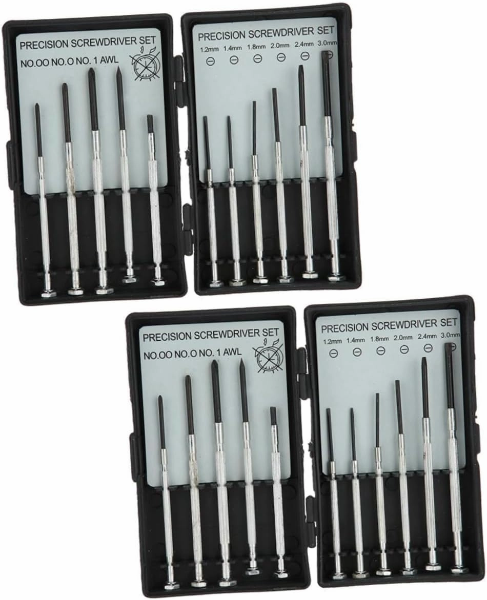 PartyKindom 2 Sets Mini Screwdriver Precision Screwdriver Watch Repair Tool Sturdy Metal Comfortable Grip