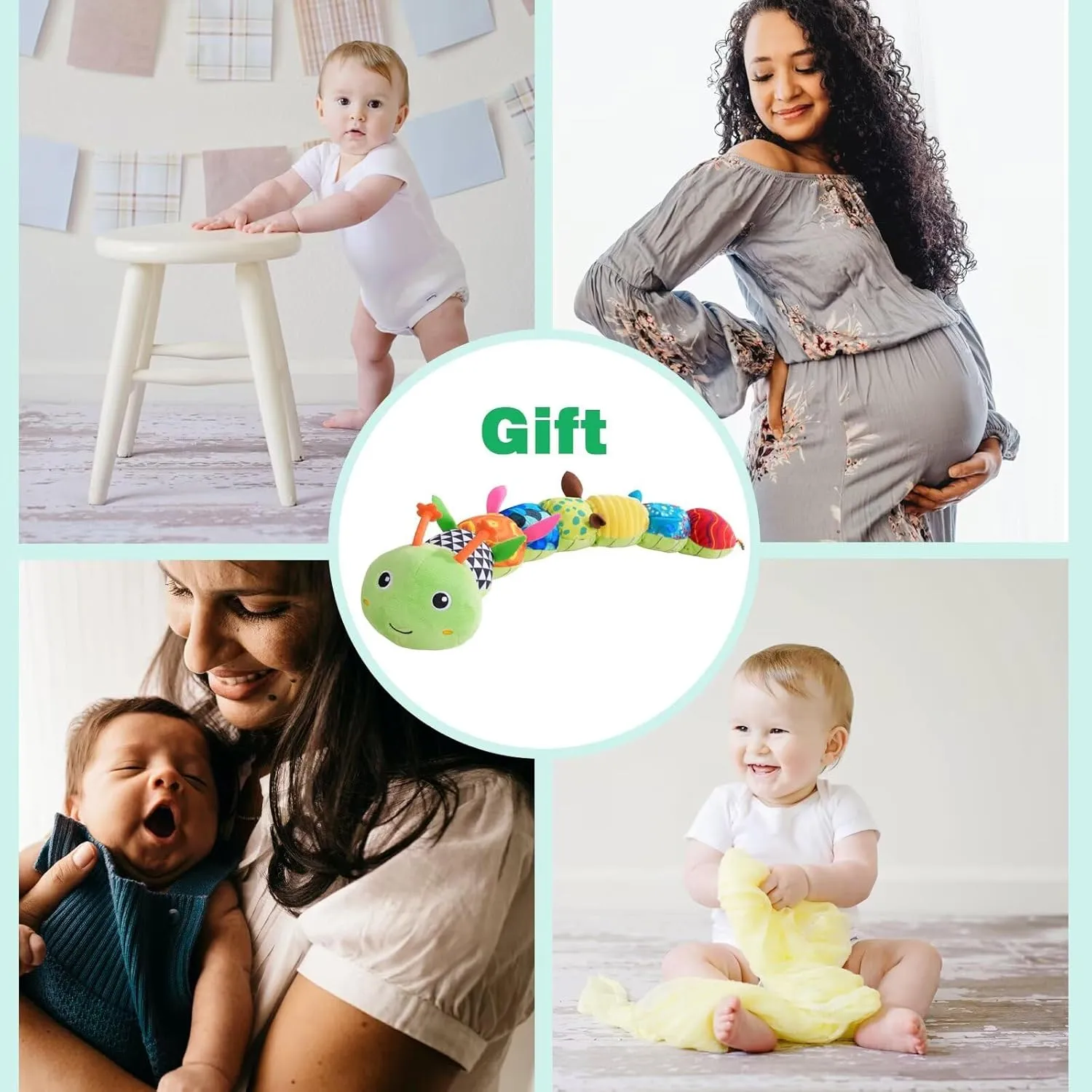 Pau1Hami1ton Baby Toys 0-3-6-12 Months Musical Plush Caterpillar Toy,Newborn Toys with Crinkle and Rattles,Baby Sensory Toys,Newborn Boy Girl Gifts.