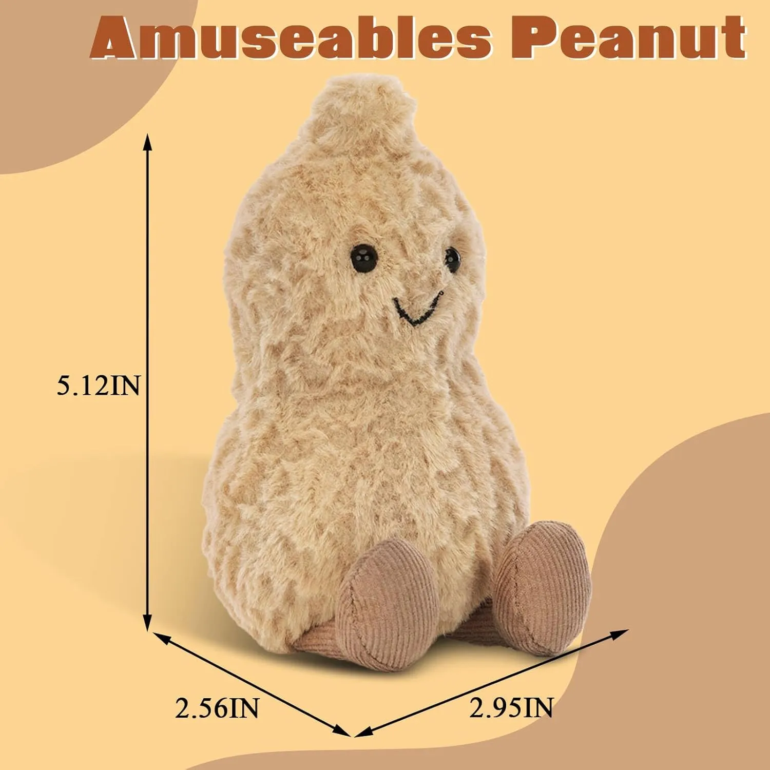 Peanut Plush Figure Toys Cute Stuffed Toys Amuseable Peanut Soft Plushies Huggable Design & Fun Gift Idea