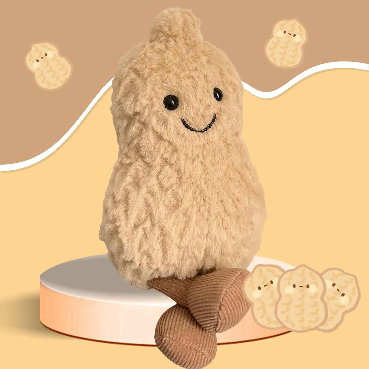 Peanut Plush Figure Toys Cute Stuffed Toys Amuseable Peanut Soft Plushies Huggable Design & Fun Gift Idea