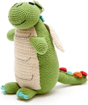 Pebble | Handmade Dragon - Green | Crochet | Fair Trade | Pretend | Imaginative Play | Medieval | Castle | Machine Washable