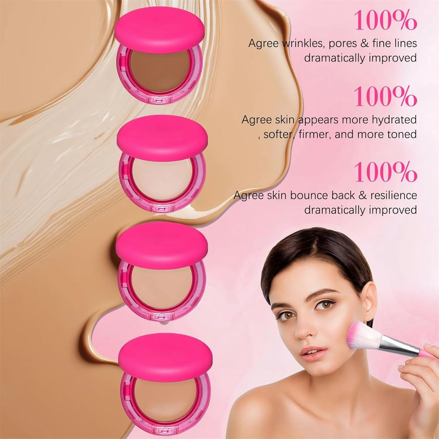 Peptide Bounce Balm Foundation, Hydrating, Age-Defying, Medium Buildable Coverage, Smooths Texture, for Mature Skin (1PC #1)