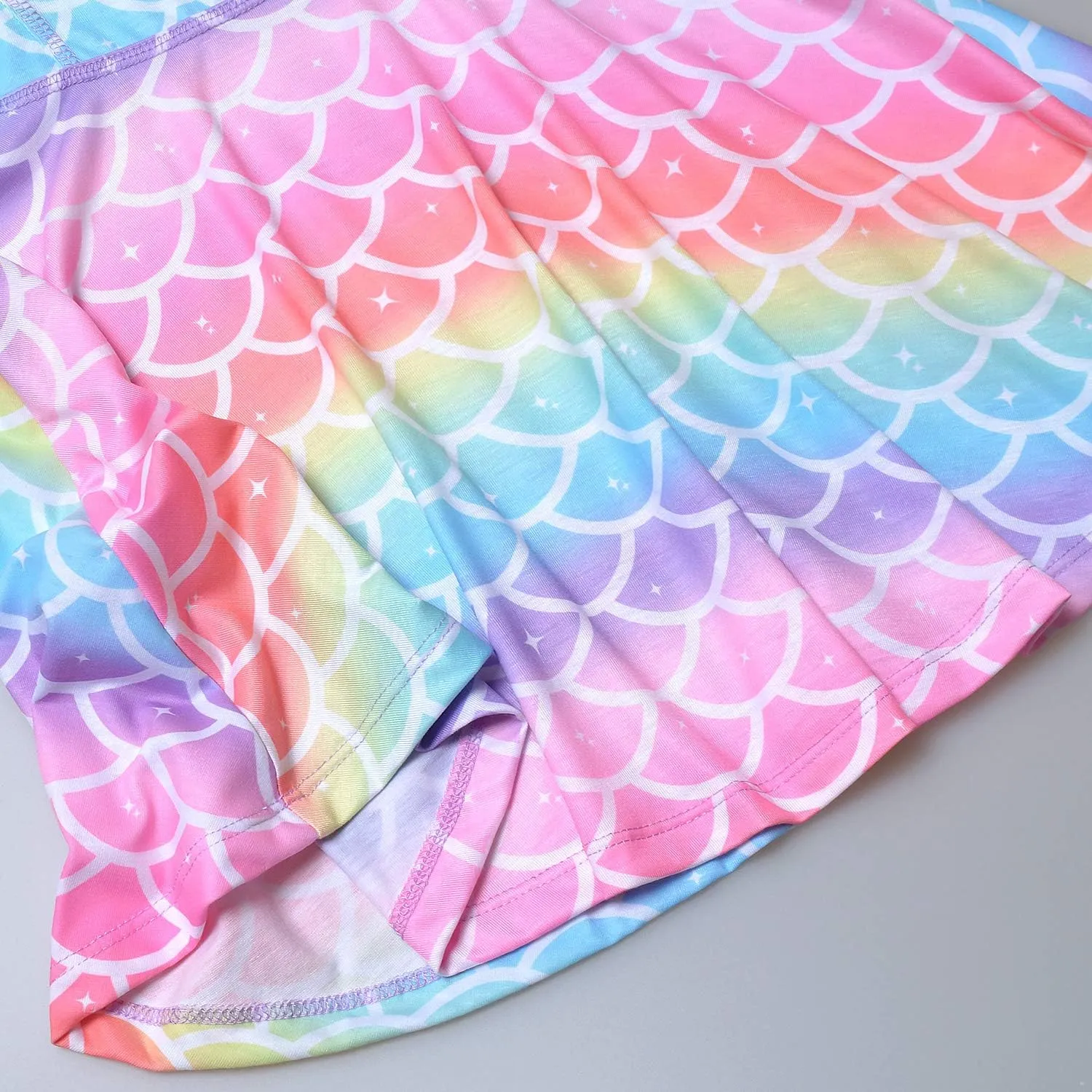 Perfashion Matching Girls&Dolls Sleeveless/Long Sleeve A-Line Dresses Unicorn Festival Skirts