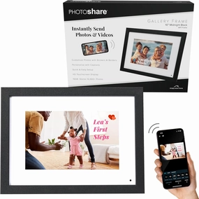 PhotoShare Gallery 10.1” WiFi Digital Photo Frame | Send Photo or Video from Phone to Digital Picture Frame with Free PhotoShare Frame App | End-to-End Encryption | Midnight Black