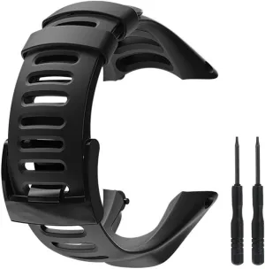 Picowe Watch Band Strap, All Black Replacement Strap Compatible with Suunto Ambit 1/2/2S/2R/3 Sport/3 Run/3 Peak (Without Screws)