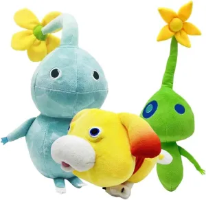 Pikmin Plush, 3 Pcs Ice Pikmin Glow Pikmin and Oatchi Plushies Toy for Game Fans Gift, Cute Stuffed Animal Doll for Kids Boys and Girls