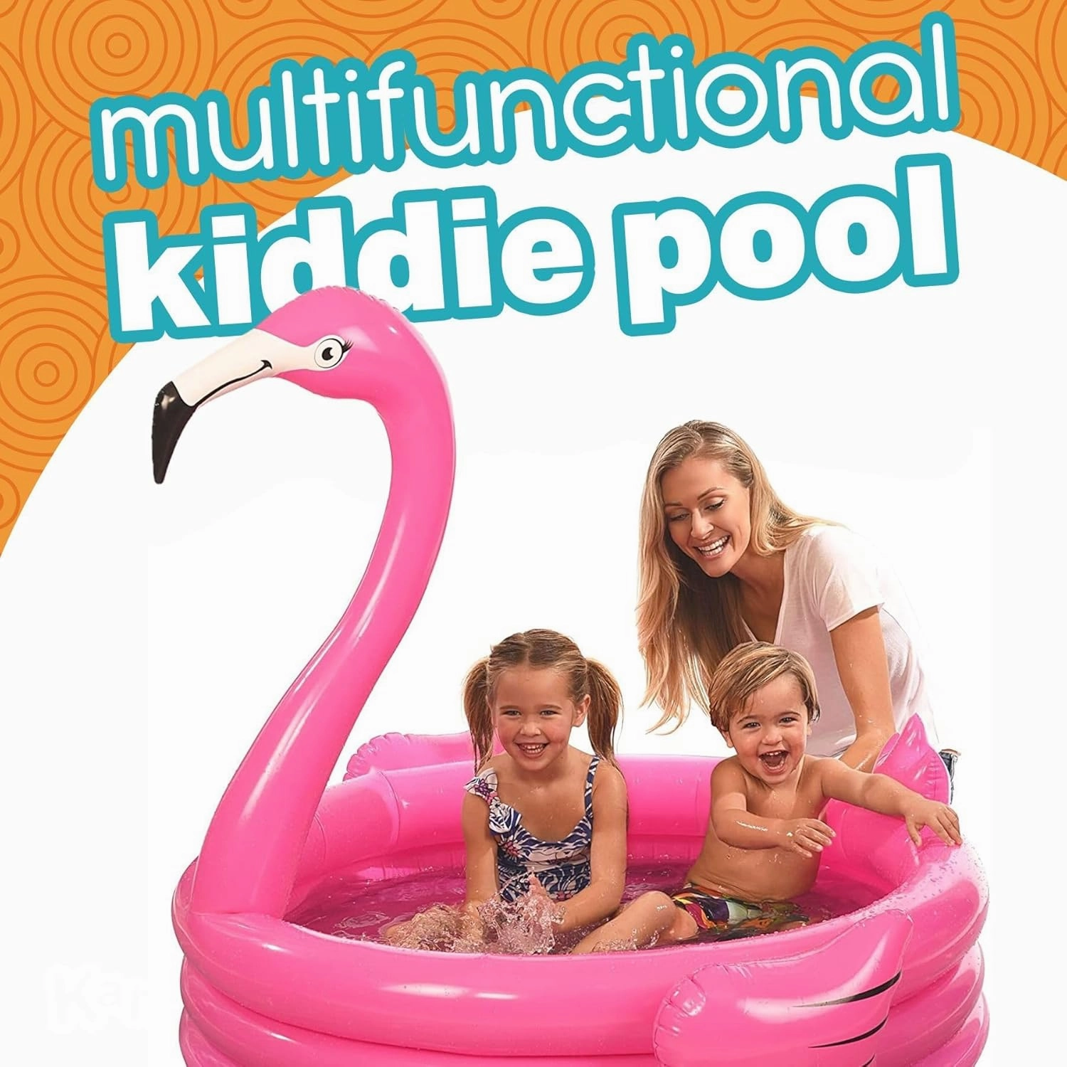 Pink Flamingo Inflatable Kid Pool, 48" Baby - Kids Blow Up Pools for Summer Outdoor Kid Swimming Toys for Boys & Girls Play Center Kiddy Inflatable Outdoor Swimming Pool for Toddler 1-3