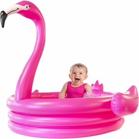Pink Flamingo Inflatable Kid Pool, 48" Baby - Kids Blow Up Pools for Summer Outdoor Kid Swimming Toys for Boys & Girls Play Center Kiddy Inflatable Outdoor Swimming Pool for Toddler 1-3