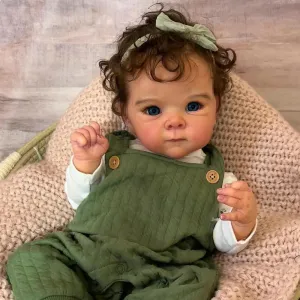 Pinky Reborn Baby Dolls 18 Inch Realistic Soft Vinyl Newborn Dolls Rooted Hair Toy for Ages 3 