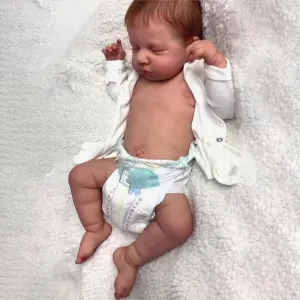Pinky Reborn Baby Dolls 20Inch 50CM Sleeping Loulou Boy Realistic Full Vinyl Silicone Body Poseable Dolls Anatomically Correct Dolls with Clothes and Toy Accessories Gift for Ages 3 