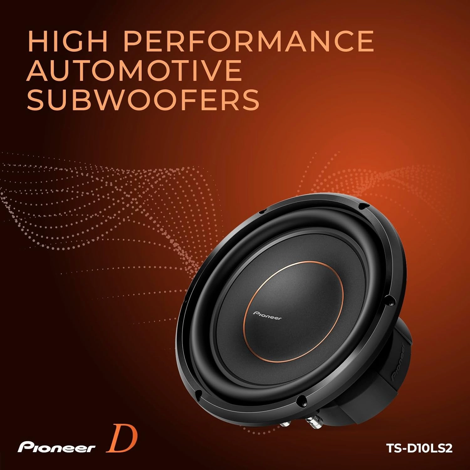 Pioneer TS-D10LS2 - Powerful 10-inch Shallow Subwoofer, 1300 Watts Peak PowerSingle 2 Ohms Voice Coil and Compact Design for Deep Bass