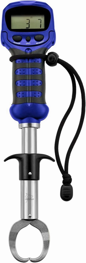 Piscifun Fish Gripper with Digital Fish Scale, Memory Function Fishing Scale, Save Up to Most 10 Set of Weight, Saltwater-Resistant, Portable Stainless Steel Fish Lip Gripper, Fishing Gear Gift