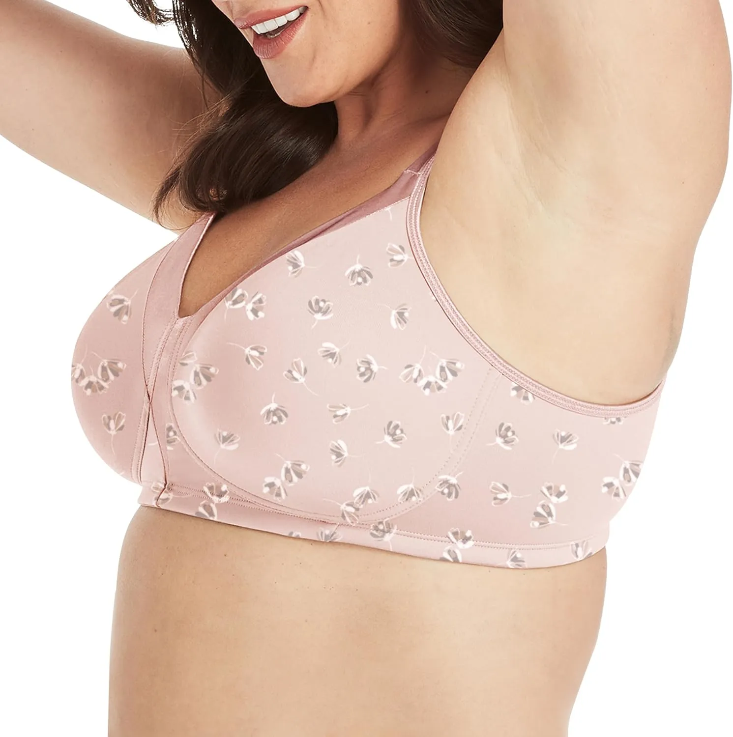 Playtex Women's Wireless Bra, 18 Hour Plus-Size T-Shirt Bras Available, Smoothing, Full Coverage, 4803, Single or 2-Pack