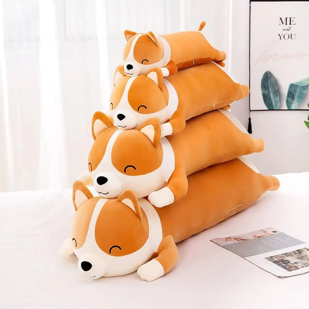 Plush Long Corgi Toy Cute Soft Stuffed Animal Corgi Doll Kids Plush Toy Pillow Gift for Kids and Girls(Yellow, 100cm/39.3in)