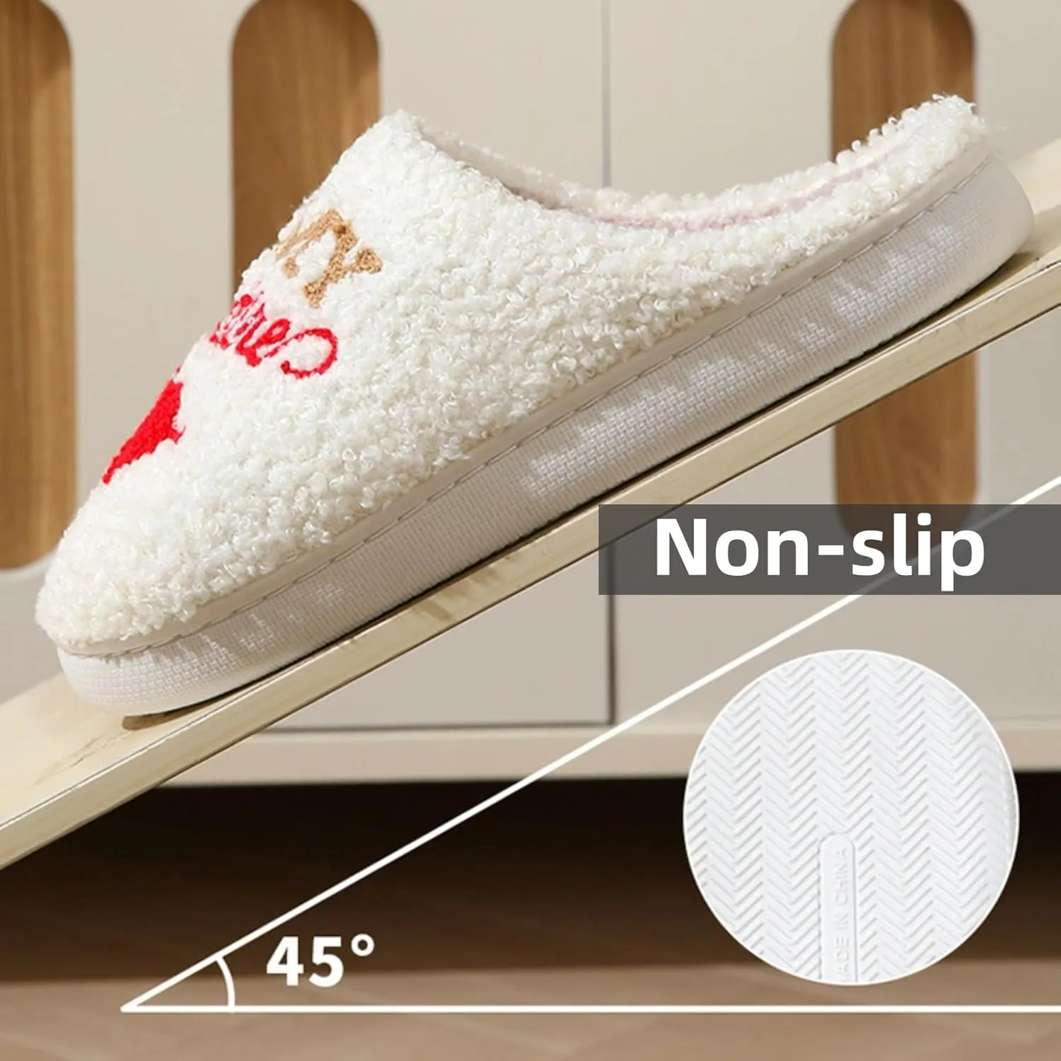 Plush Slippers Warm Slippers Couple Slippers Valentine's Day Slippers Comfy Slippers for Women Men Indoor House Soft Cozy Non-Slip Sole Shoes Bedroom Slippers Fuzzy Slippers Gift