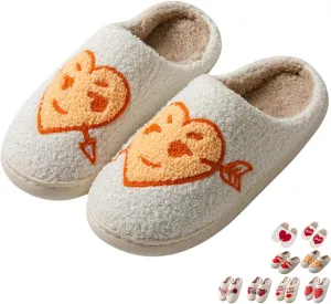 Plush Slippers Warm Slippers Couple Slippers Valentine's Day Slippers Comfy Slippers for Women Men Indoor House Soft Cozy Non-Slip Sole Shoes Bedroom Slippers Fuzzy Slippers Gift