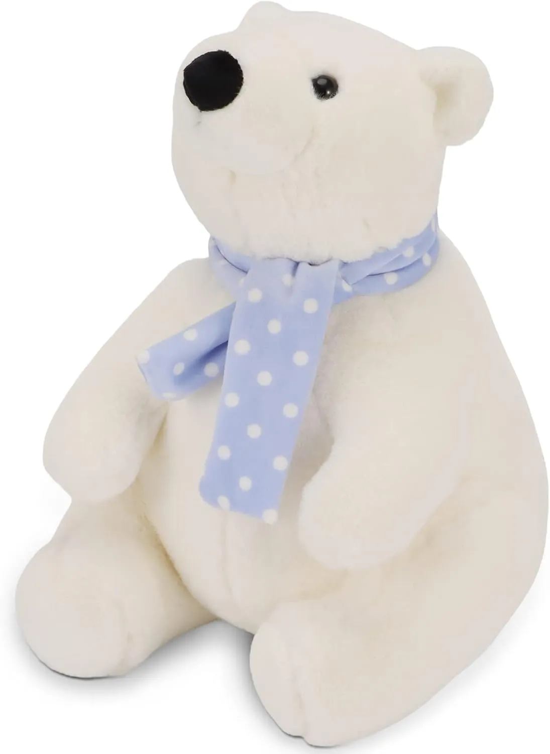 Polar Bear Stuffed Animal Plush, 11.8 Inch Lifelike Super Soft Cute Bear with Scarf, Kawaii Cute Plush Toy for Kids Children Family Xmas Birthday Gifts
