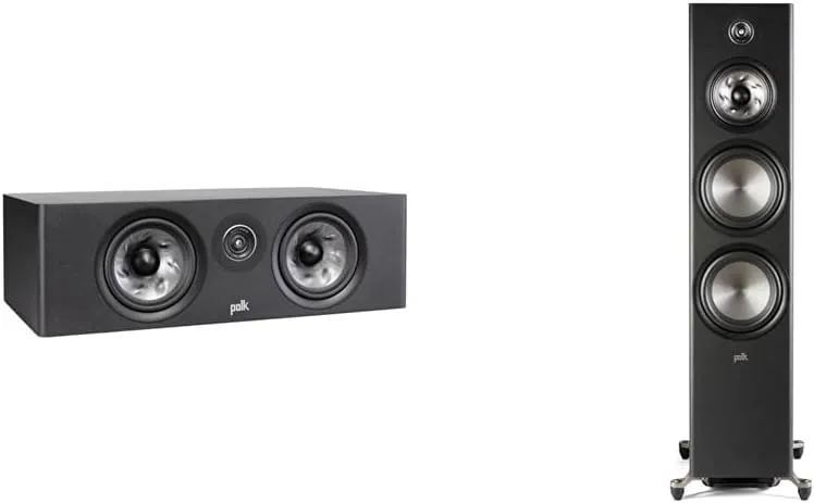 Polk Audio Reserve R400 Center Speaker, R700 Tower Speakers, 1" Tweeters, Dual 4" & 6.5" Woofers, Hi-Res Certified Home Theater Audio System