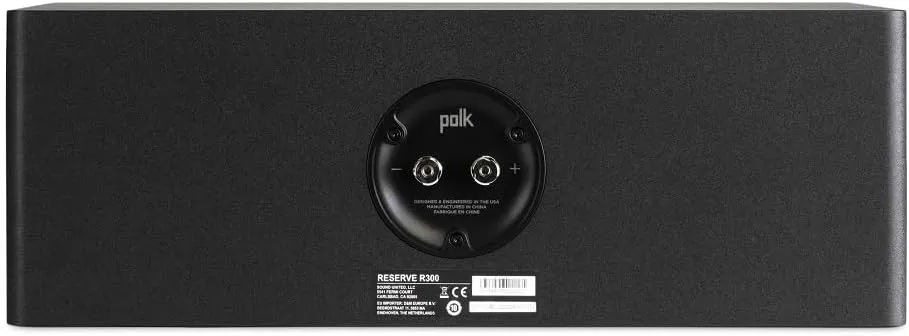 Polk Audio Reserve Series R300 Compact Center Channel Loudspeaker for Dynamic, Detailed Audio, 1" Pinnacle Ring Tweeter & Dual 5.25" Turbine Cone Woofers, Hi-Res Certified, Wall Mountable, Black