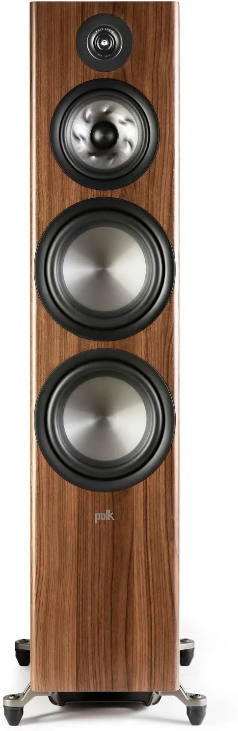 Polk Audio Reserve Series R700 Tower Speaker, 1" Tweeter, a 6.5" Woofers & Dual 8" Long-Throw Drivers, Hi-Res Certified, Dolby Atmos & IMAX Enhanced for Dynamic Home Theater Audio, Walnut Brown