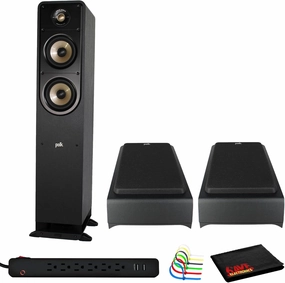Polk Audio Signature Elite ES90 Height Module Speakers Bundle Including: Polk Audio Signature Elite ES50 Floorstanding Speaker, Surge Protector, Cable Ties, Fiber Cloth