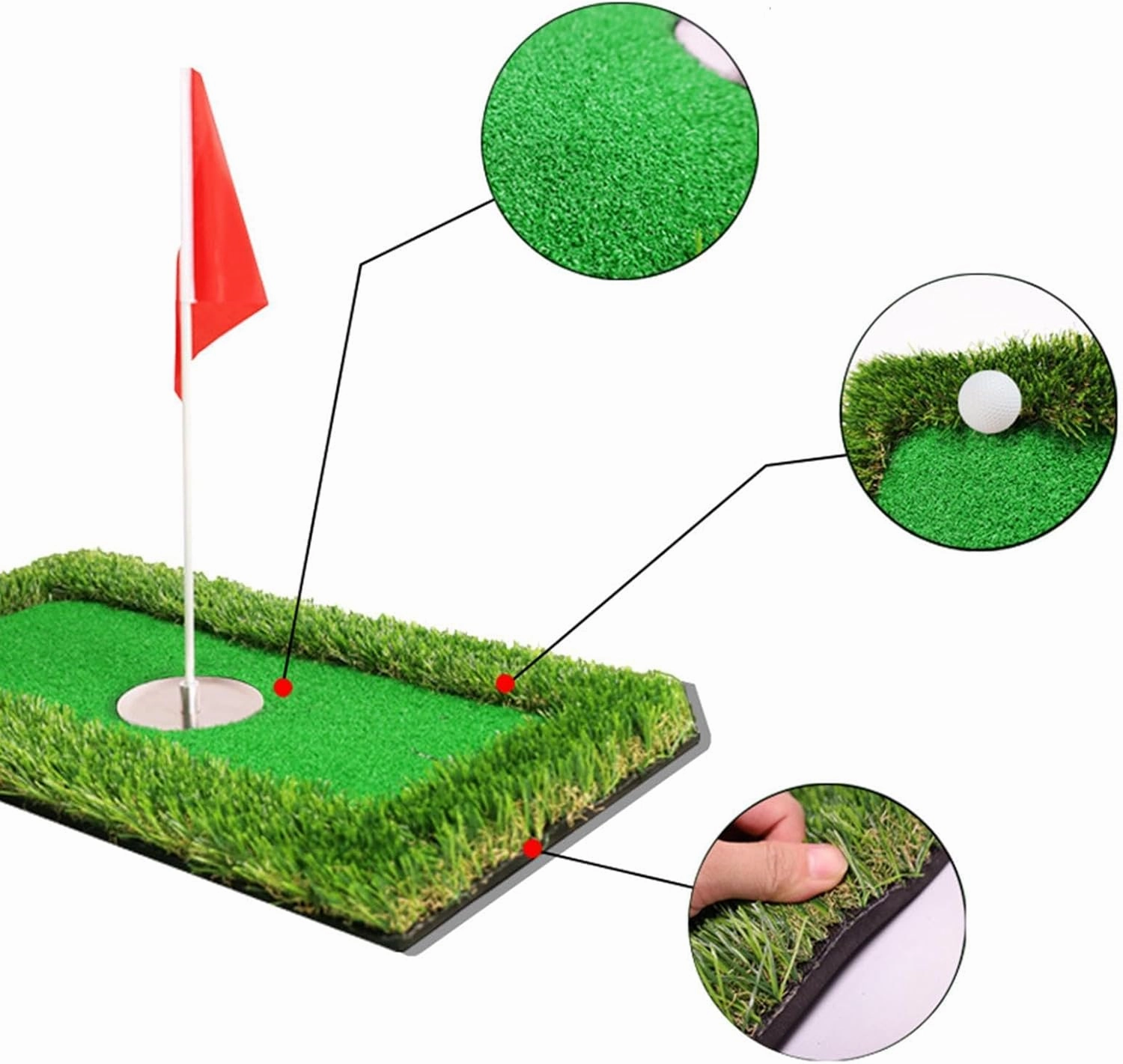 Pool Float Golf Green Putting Mat Training Turf Game Accessories Practice Mat Supplies for Outdoor Yard Golfer Backyard