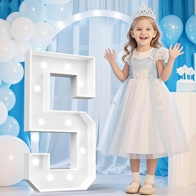 Pooqla 2FT Marquee Light Up Letters Numbers, Large Marquee LED Letters Numbers 2 Feet Tall, Giant Mosaic Letter for Party Birthday Anniversary Wedding Decoration, Cool White Number 5