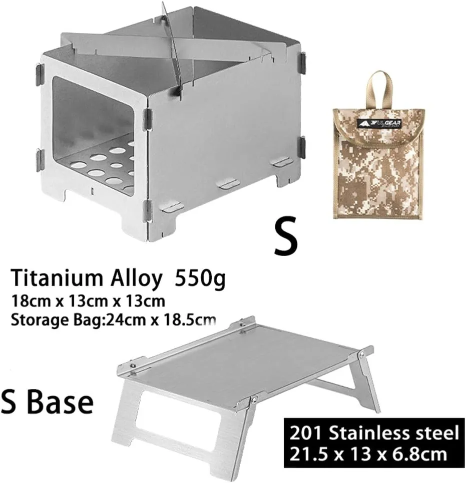Portable Camping Cook Stove Windproof Wood Burning Stove, Lightweight BBQ Grill Backpacking Stove, Efficient Burning Heater Solidified Alcohol Stove Barbecue Grill Tent Heating St