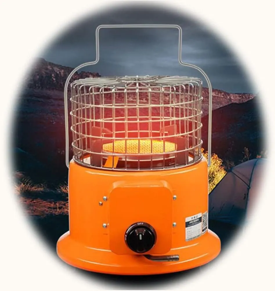 Portable Camping Heater Compact Space Heater for Tents Mobile Butane Heater for Outdoor Fishing Caravan Hiking Stove - Orange - Safe