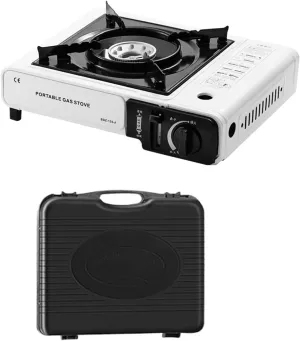 Portable Camping Stove – Single Burner, Compact Cooker | Adjustable 2900W Flame Control Outdoor Cooking Gear, Lightweight Stove for Backpacking, Hiking Trips, Beach Picnics, and Backyard Meals