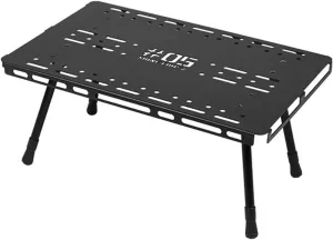 Portable Folding Camping Table with Adjustable Height, Multifunctional Aluminum Alloy Outdoor Picnic Desk, Compact Backpacking Table with Built in Storage Compartment (L)