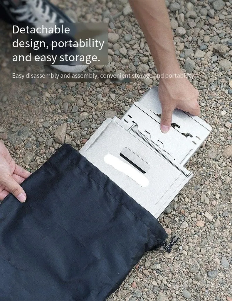 Portable Multi-Functional Stainless Steel BBQ Grill and Hot Pot Stove for Outdoor Camping and Picnics(18.4 * 32.5 * 19.5cm no pot model)