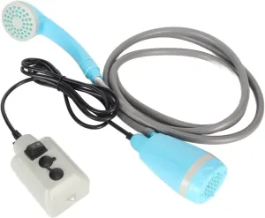 Portable Shower, USB Reable Cam Shower with Suction Cup Bracket, Adjustable Battery Powered Compact Outdoor Shower Pump for Hiking, Travel, Pet Cleaning