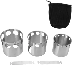 Portable Stainless Steel Wood Burning Camp Stove for Outdoor Activities