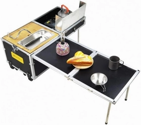 Portable Outdoor Camping Kitchen with Water tap - Foldable, Lightweight & Sturdy