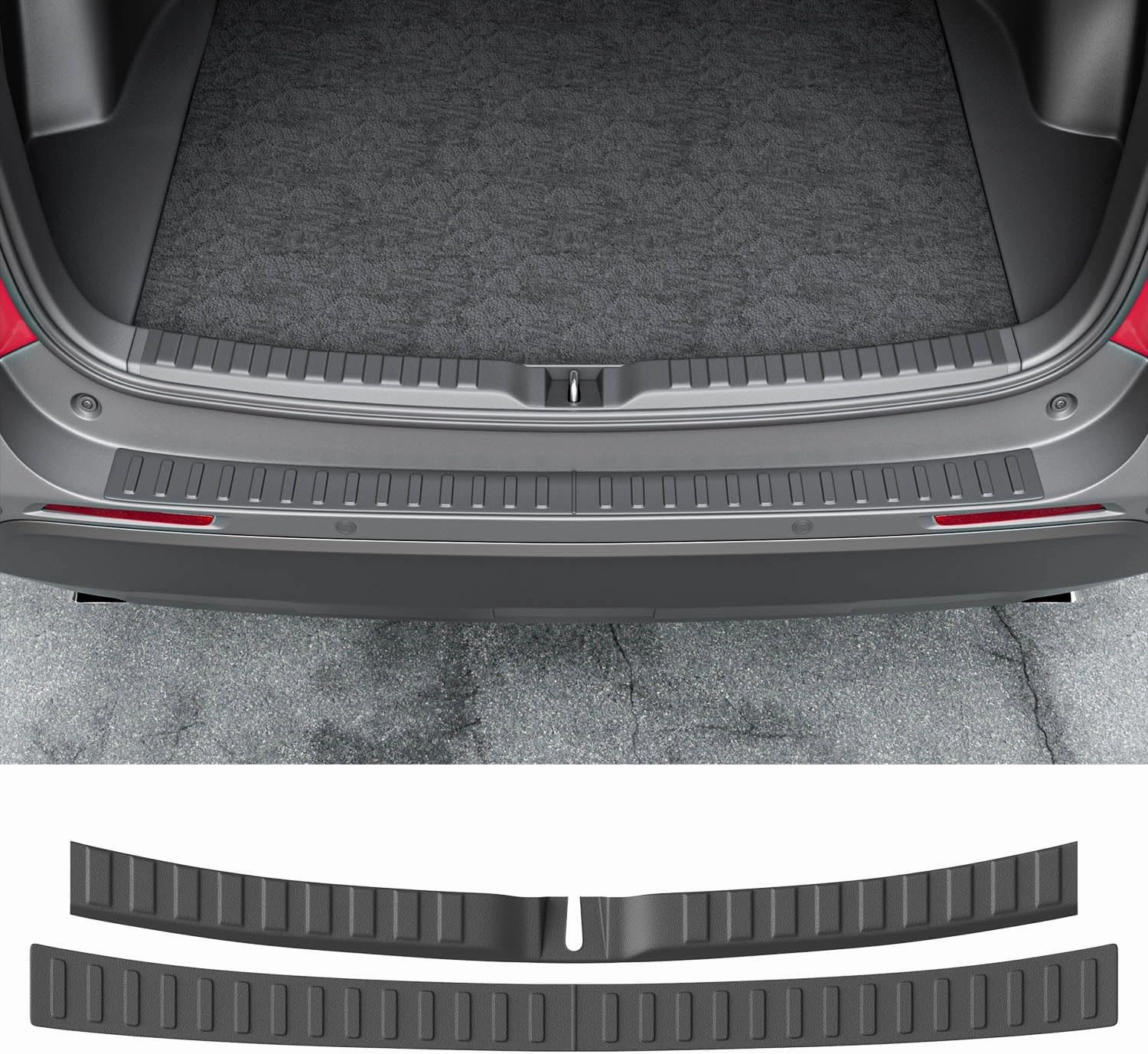 powoq 2PCS Rear Bumper Protector Compatible with 2019-2025 Toyota RAV4 Trunk Sill Cover Protector Replacement for 2019-2025 Toyota RAV4 Accessories