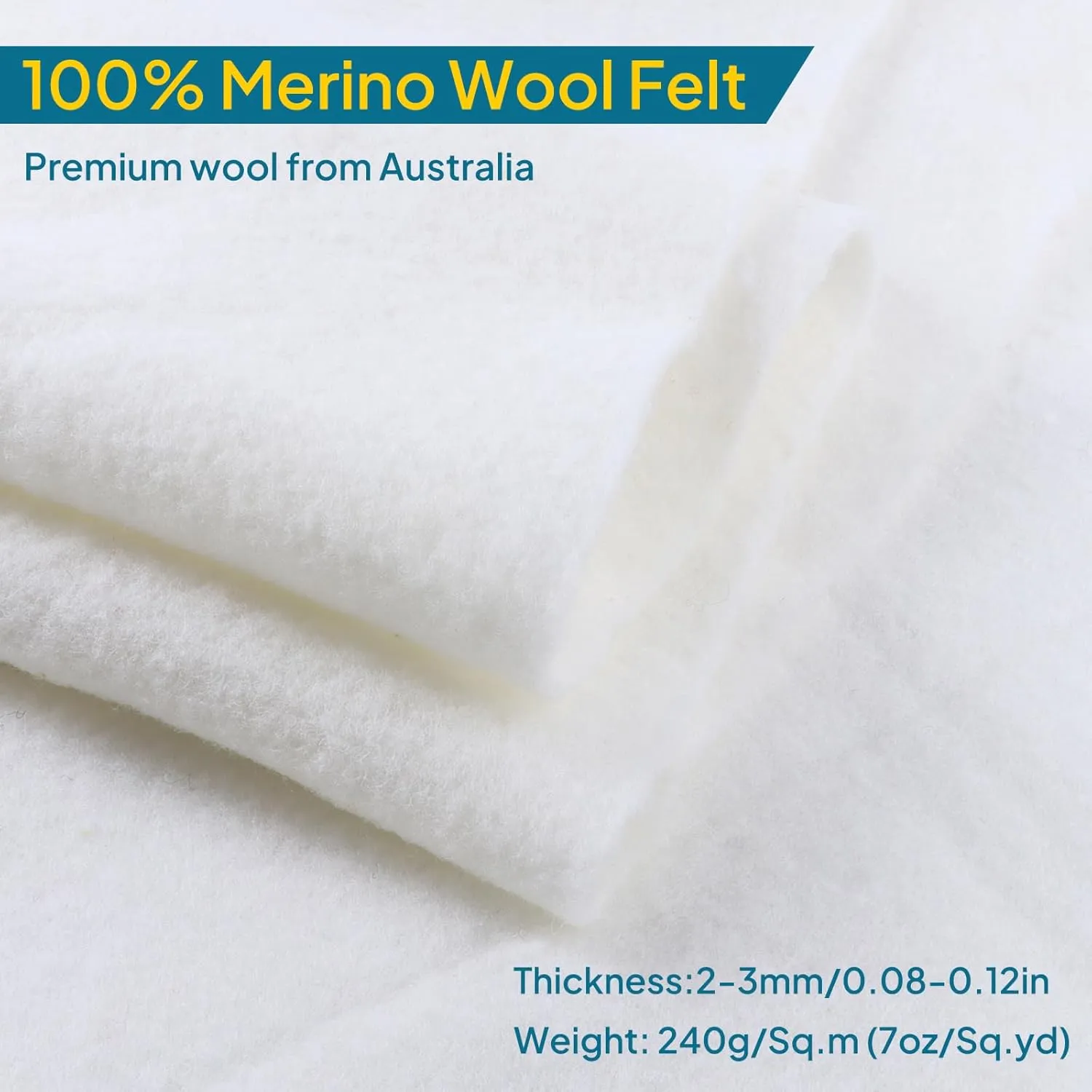 Pre Felt Wool Felt Fabric, Pure Merino Wool Felt for Quick Backing, Shaping and Filling, Needle Felting, Wet Felting, DIY Craft, Save Time, 12 x 39 Inches, Black