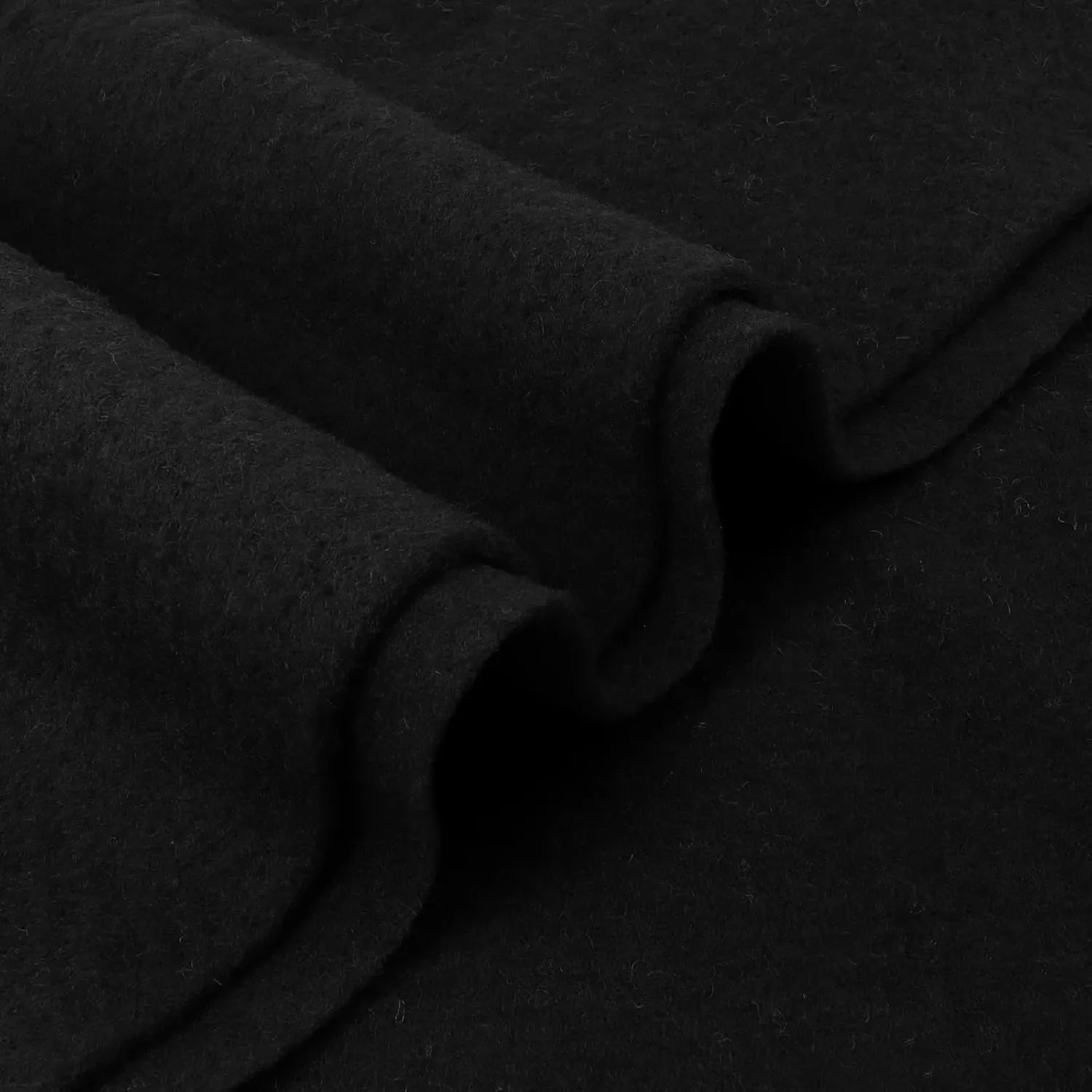 Pre Felt Wool Felt Fabric, Pure Merino Wool Felt for Quick Backing, Shaping and Filling, Needle Felting, Wet Felting, DIY Craft, Save Time, 12 x 39 Inches, Black