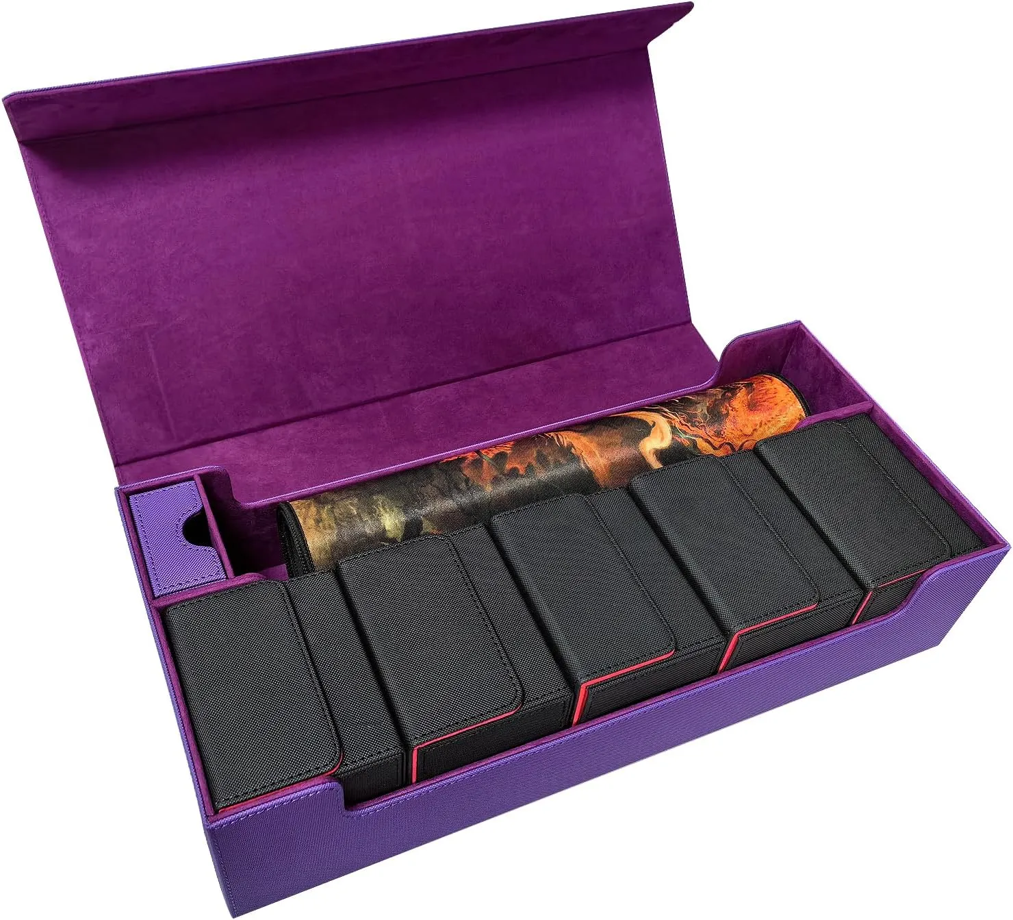 Premium Trading Card Storage Case TCG Deck Box Holds 800  Sleeved Cards for MTG, YuGiOh, Uno, Sport with Strong Magnet Closure (Purple)