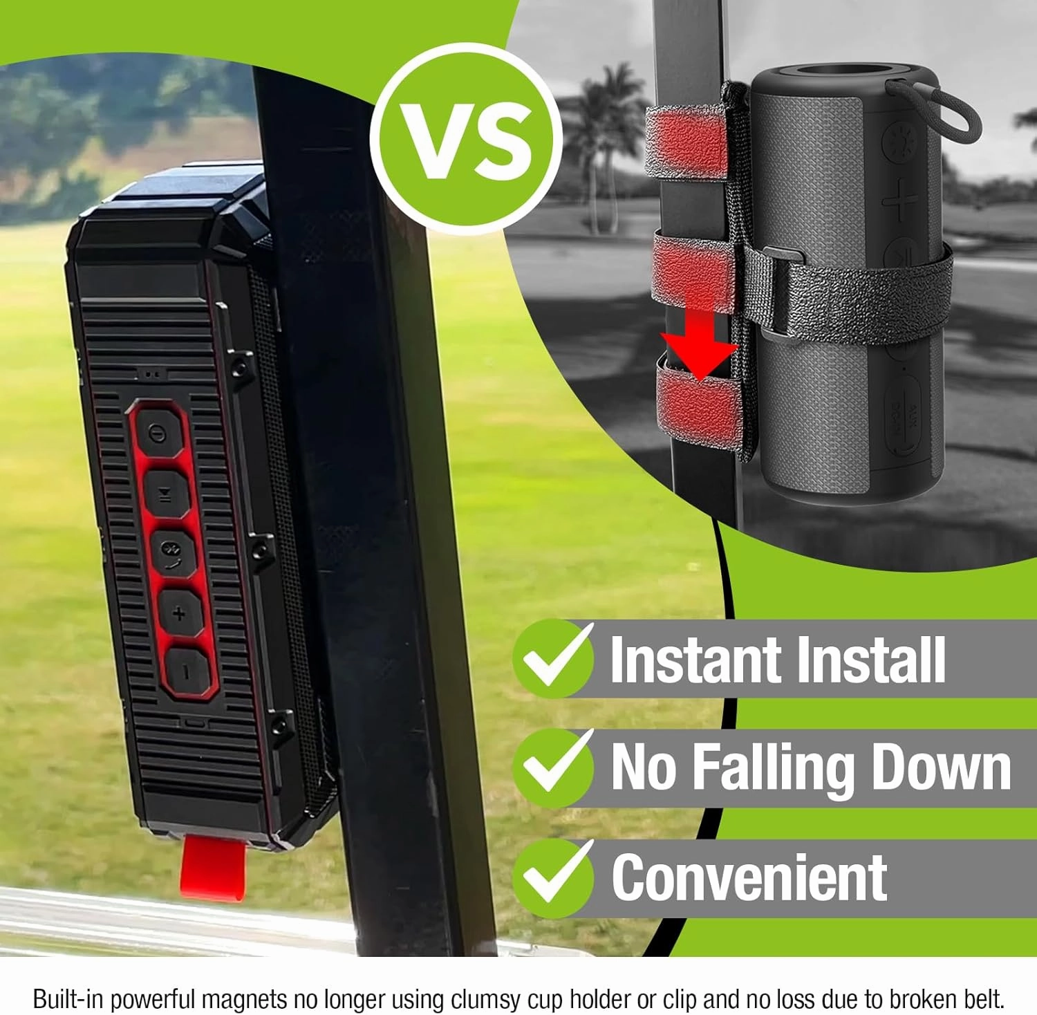 Pro Portable Magnetic Bluetooth Golf Speaker Wireless Waterproof IPX6/Shockproof 3rd Generation Magnetic Golf Speakers for Golf Cart 24Hour Battery Golf Accessories Golf Gifts(TWS & SD Card function)