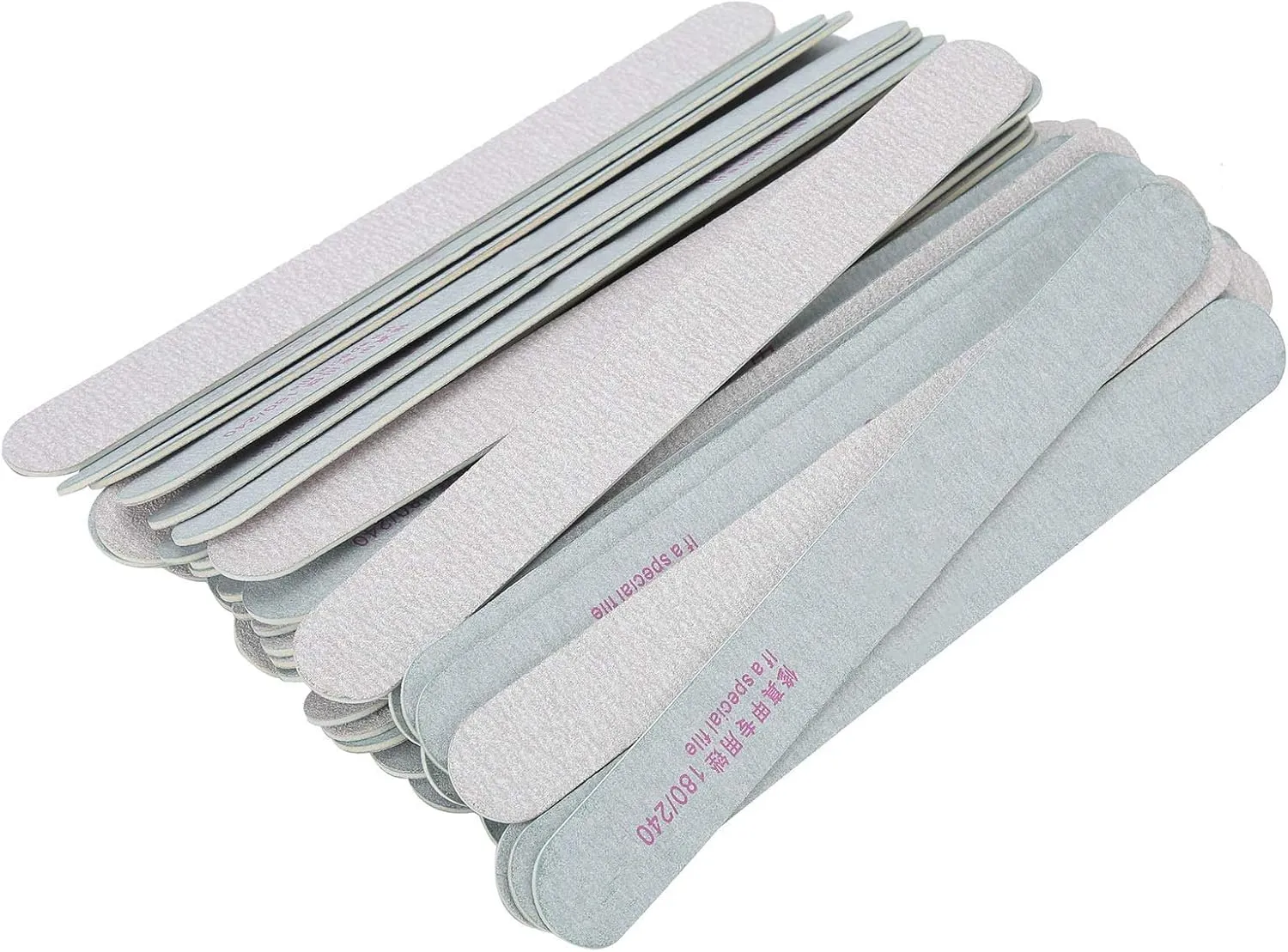 Professional Nail Files Double Sided 180/240 Grit | Essential Home and Salon Nail Buffering Tools for, Acrylic, and Gel
