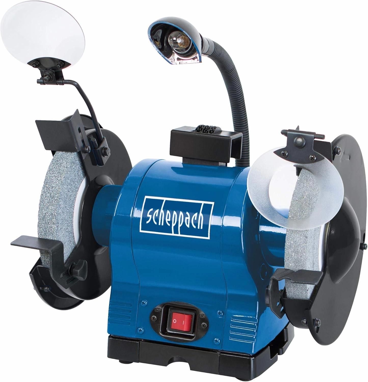 Professional Double Grinder BG200 with Induction Motor and Work Lamp | 230 V 550 W - Diameter 200 mm Stone | K36 / K60 | Spark Protection | Workpiece Rest & Sharpening Stone Straightener |
