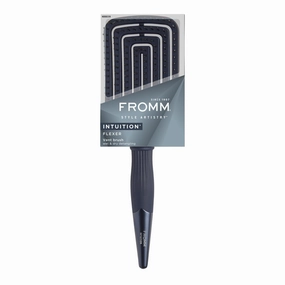 Professional Intuition Flexer Vent Brush for Blow Drying, Detangler Brush for Wet or Dry Medium to Thick Hair, Smooths Frizz and Flyaways, Navy Blue