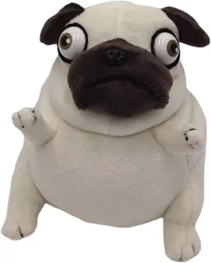 Pug Plush Toy 16" Hilarious Stuffed Animal - Funny Ugly Cute Weirdo Plushies for Kids Boys Adults - Valentines Birthdays Gift