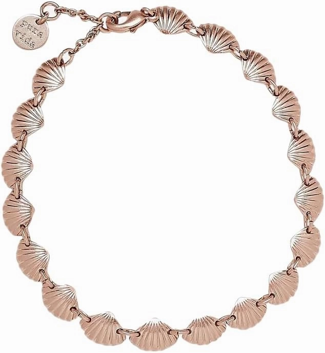 Pura Vida Bracelet Cove Chain Bracelet - Womens Bracelet with Shell Charms, Silver/Rose Gold Bracelets for Women with Rhodium Plating - Cute Bracelets, Trendy Bracelets