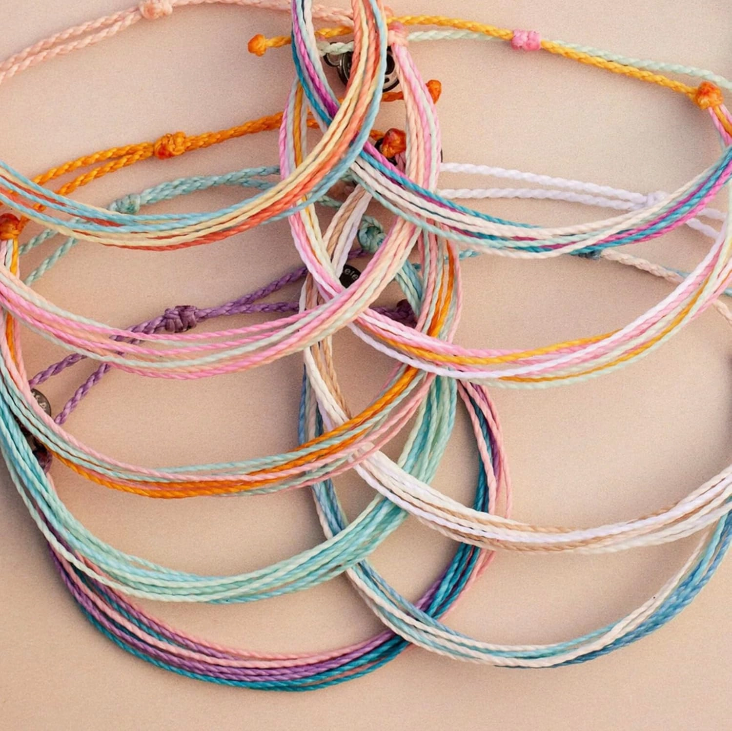 Pura Vida Bracelets Pack Friendship Bracelet Pack - Set of 10 Stackable Bracelets for Women, Handmade Bracelets & Cute Bracelets, Beach Accessoriess - 10 String Bracelets